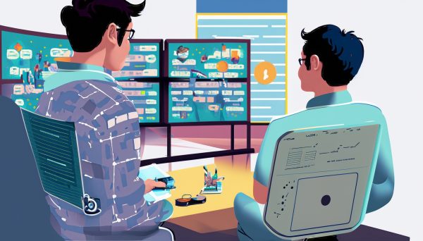 Illustration showing a device with the Roku app being tested for compatibility